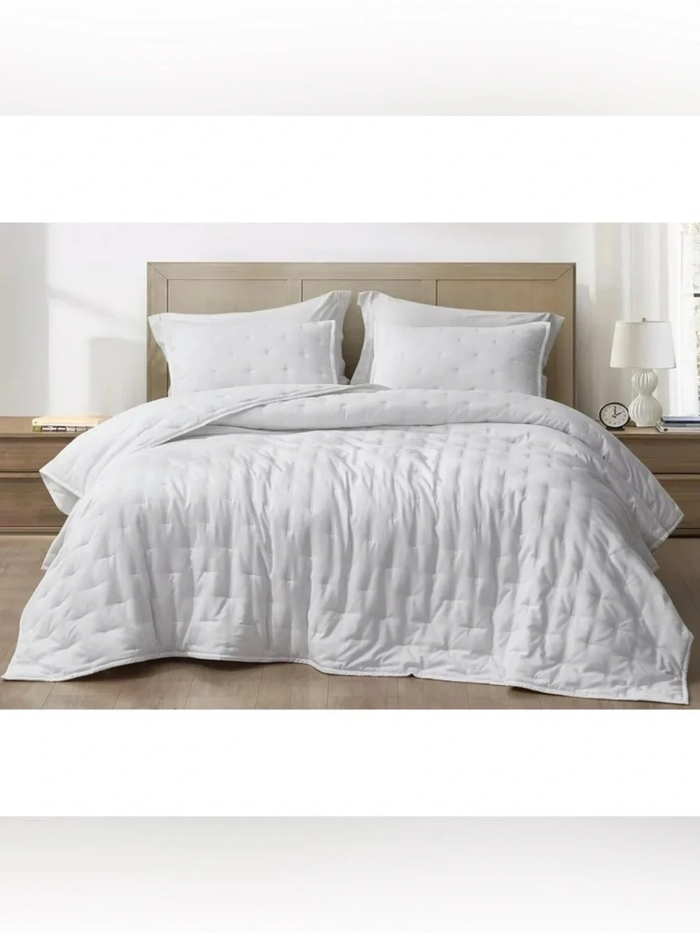 White king Quilted Set - Soft All-Season Bedding